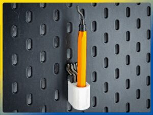 deburring tool holder for ikea skadis hex grip