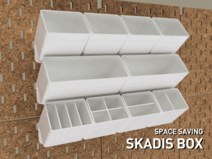 space saving skadis boxes